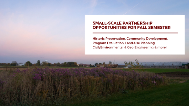 Accepting Proposals for Small-Scale Partnerships for Fall Semester