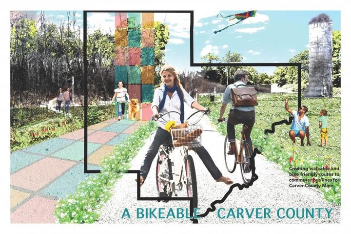 Infographic for increased bikeability in Carver County