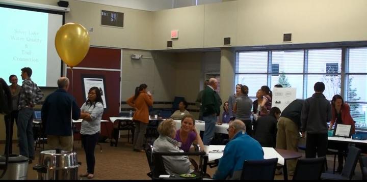 Attendees at the RCP-North St. Paul open house on October 17. Photo by Nancy Ferber.